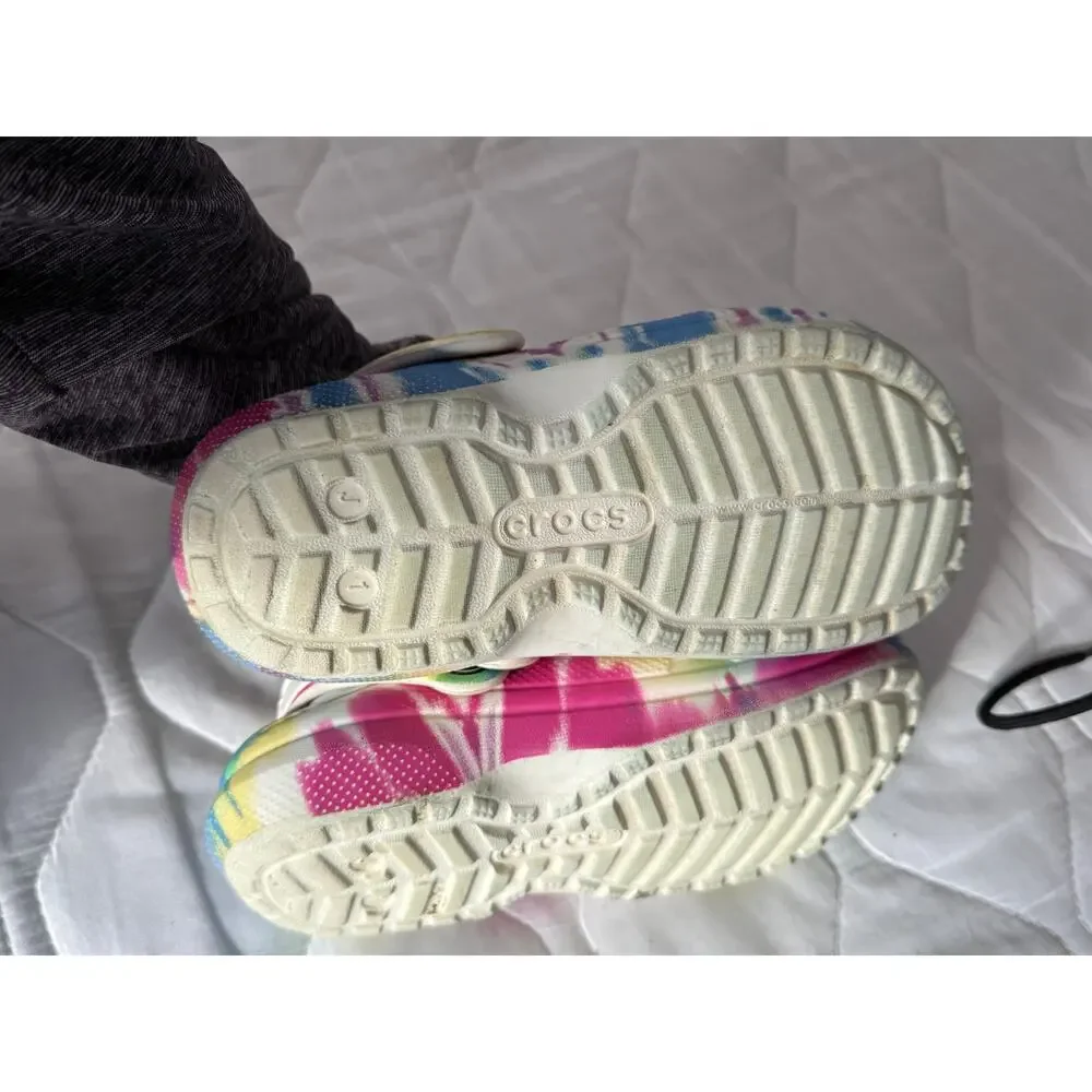 Crocs tie dye fleece lines size J1